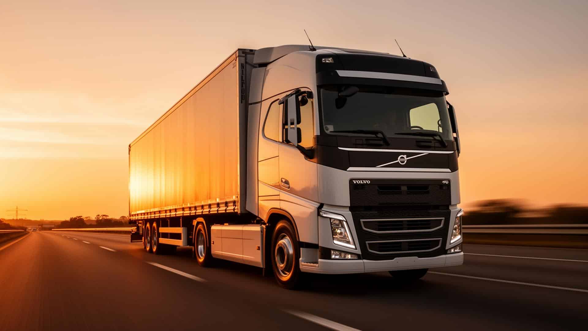 Fleet truck on highway