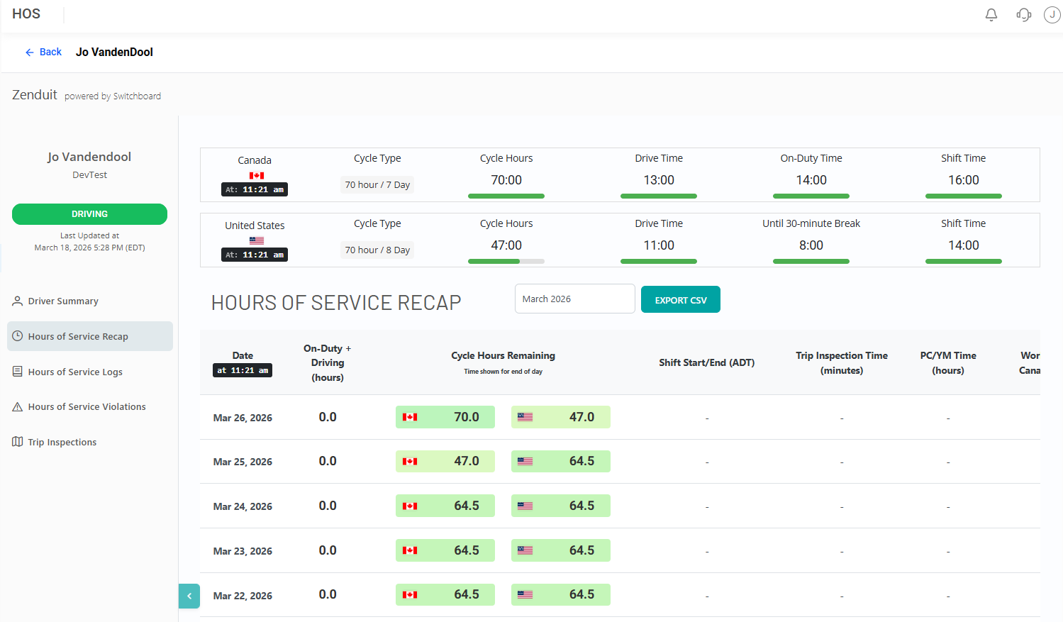 Driver-friendly workflows