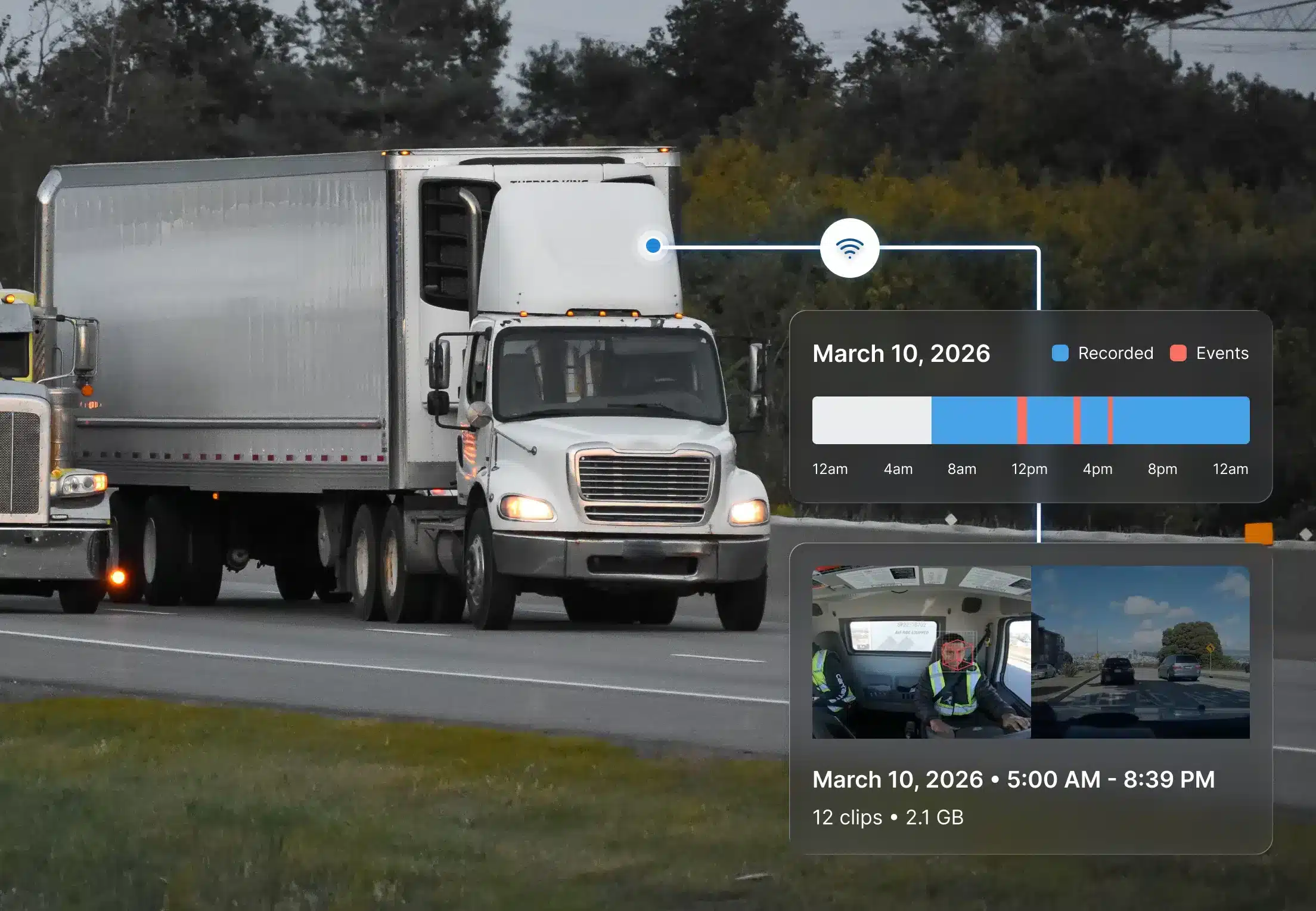Full-day cloud footage upload – recording timeline and clips