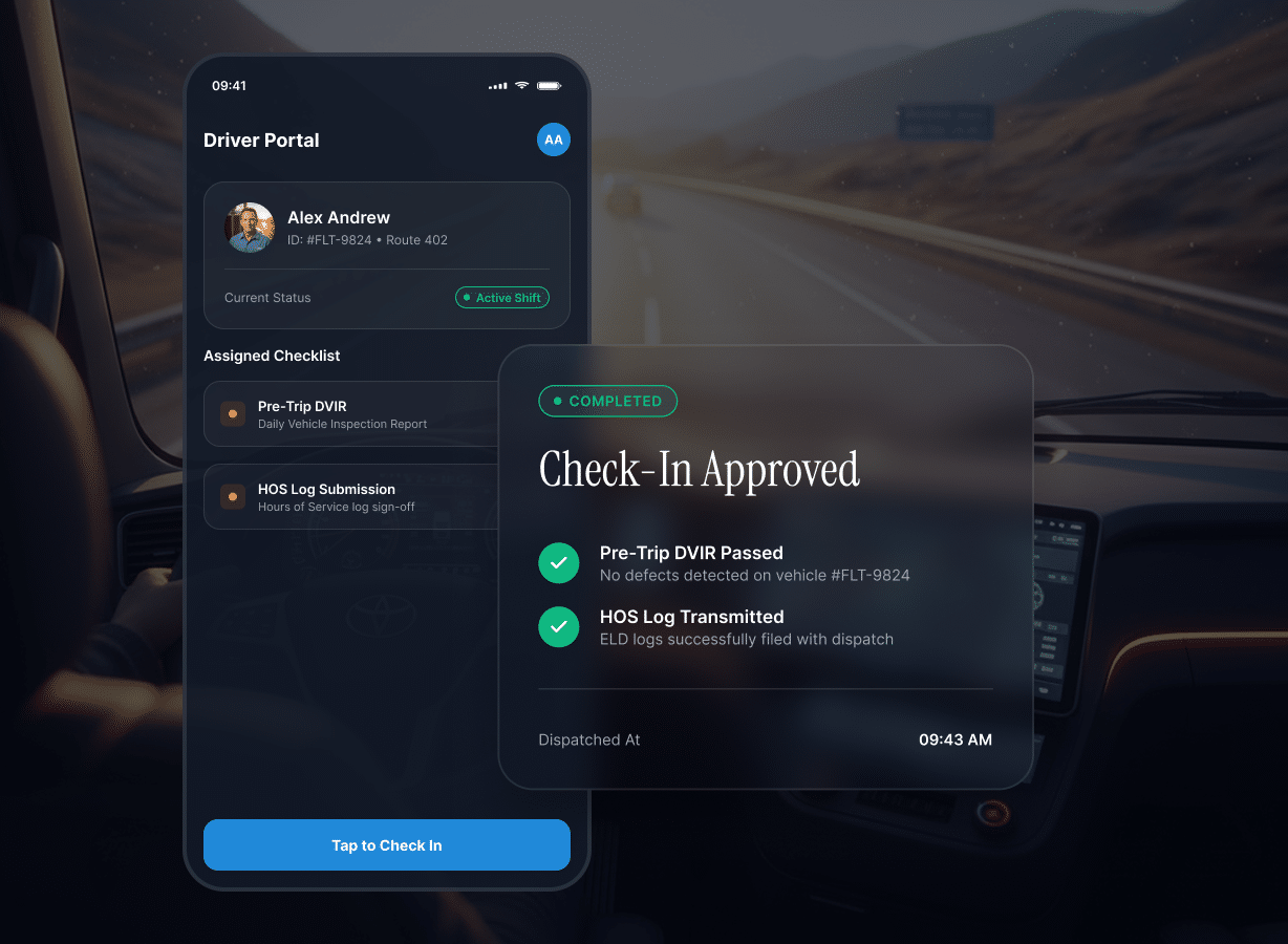 Driver check-in approved